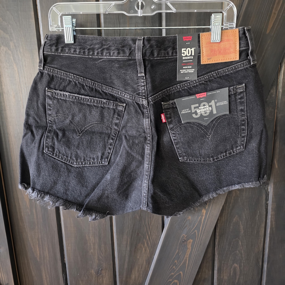 Levi's 501 High Rise Black Jean Shorts